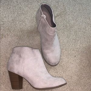 Beige Heeled Booties